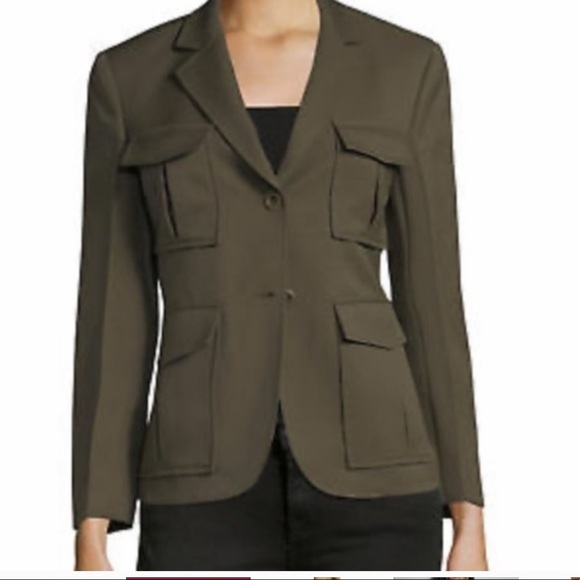 Theory Green Lackman Blazer Size 4 - Picture 2 of 10